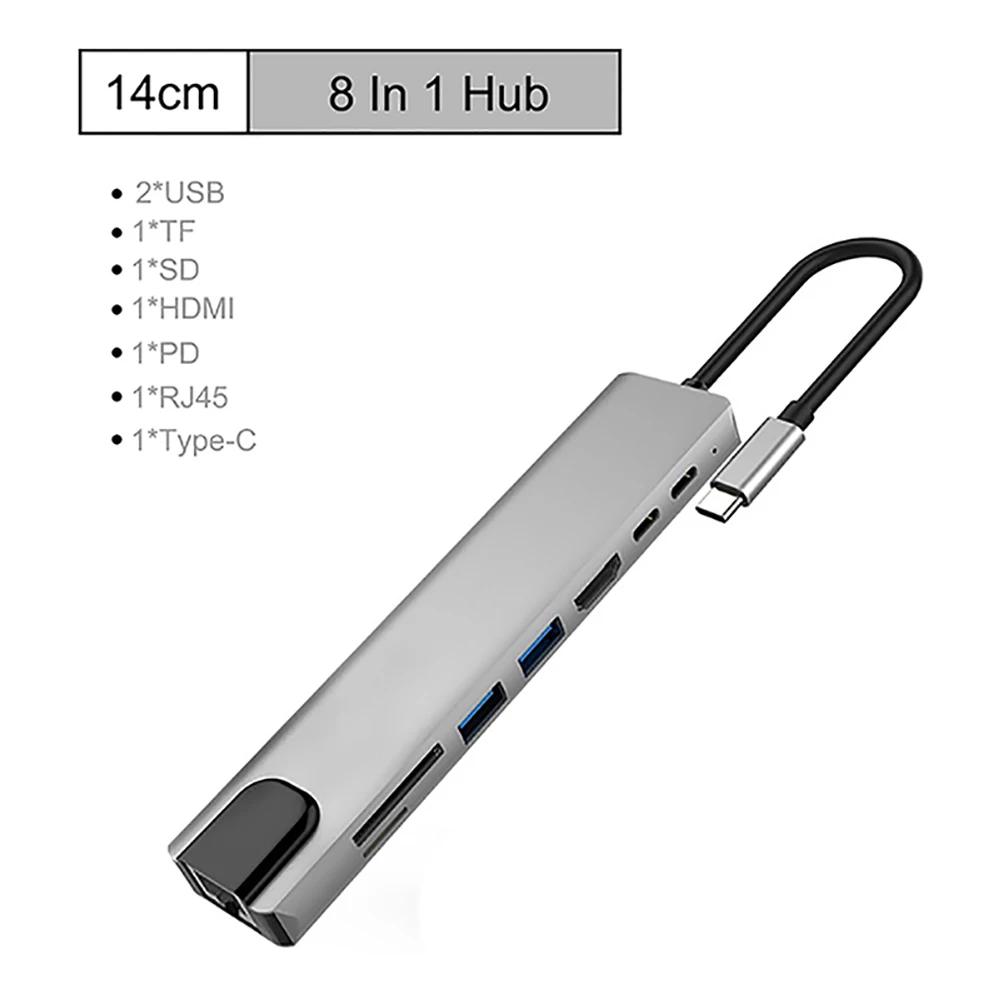 USB Ÿ C ȣȯ  , SD, Tf, Rj45, ī , Pd  , Ʈ ǻ, USB2.0, 8 in 1, 3 1-4k HDMI ȣȯ
